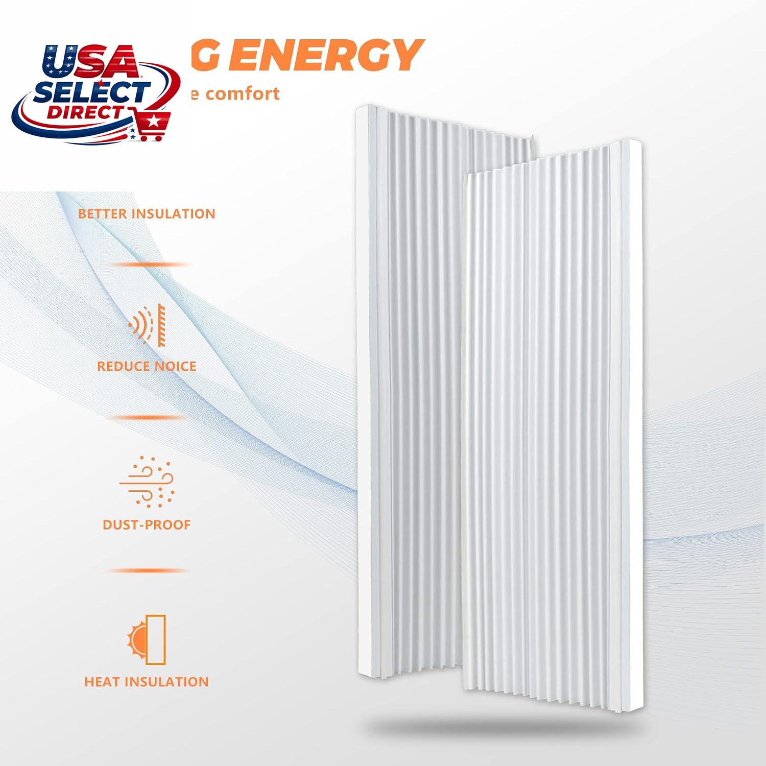 Window AC Side Panels Insulation Kit, Adjustable 17″ H x 10″ W, 2 Pack