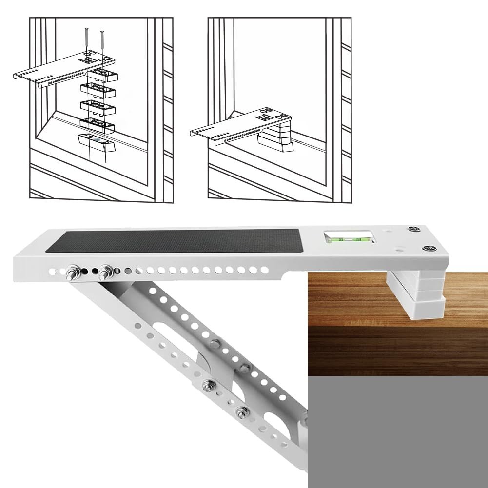 Adjustable Air Conditioner Support Bracket – Anti-Slip Shock Absorbing Mat, Safe