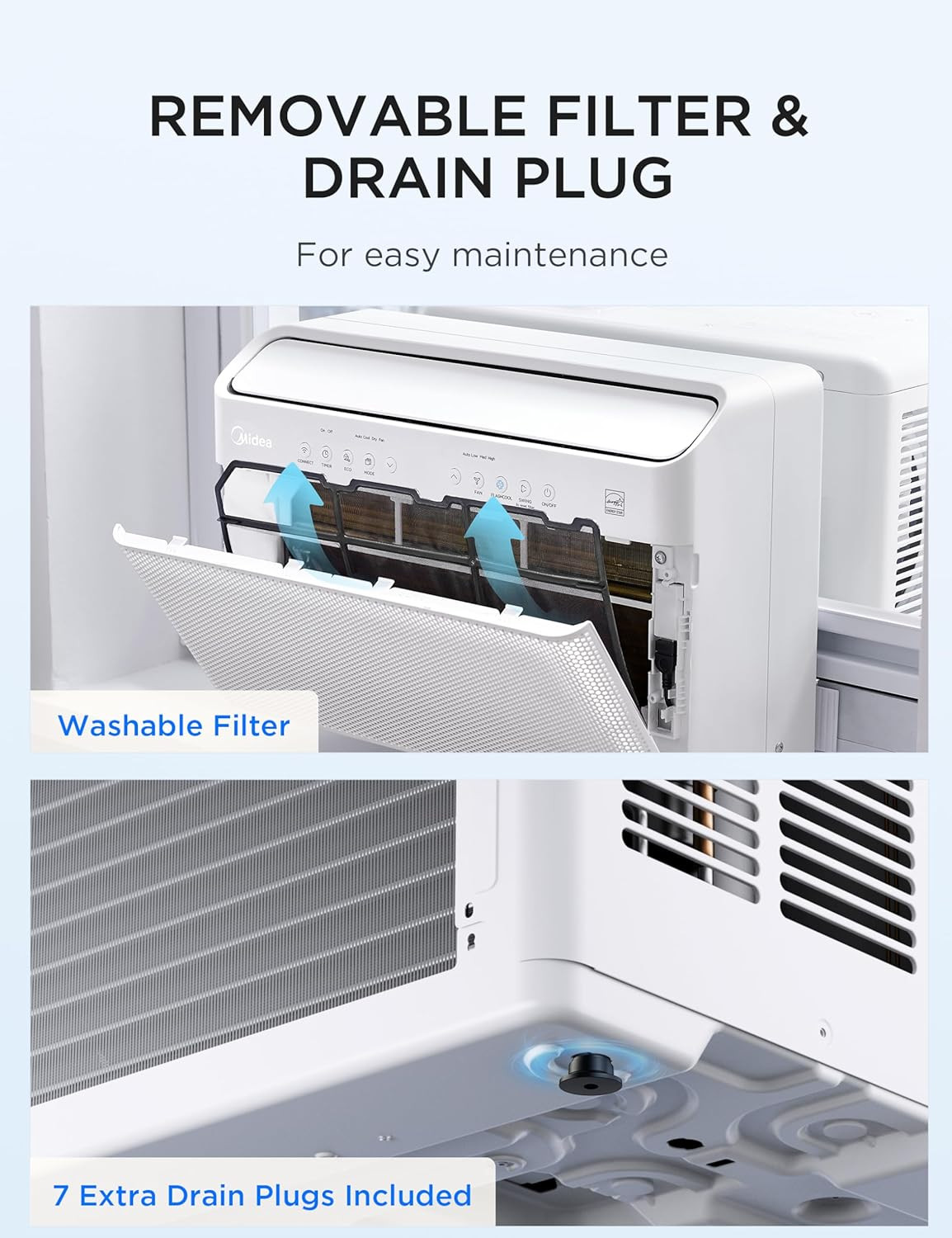 Midea ,000 BTU U Shaped Smart Inverter Window Air Conditioner – Cools 350 Sq Ft,
