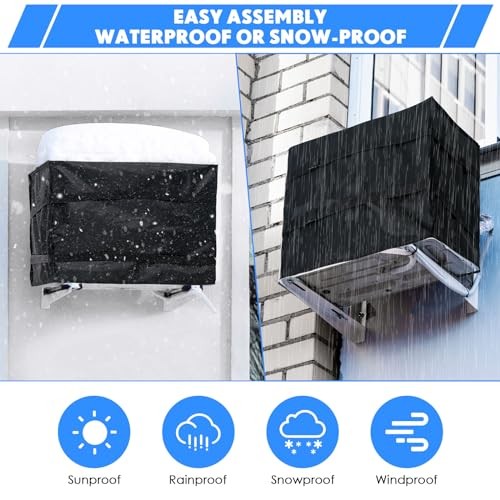 2 Pcs Window Air Inside 21 x 15 x 3.5 In, Outside 21 x 16 x 15 in White & Black