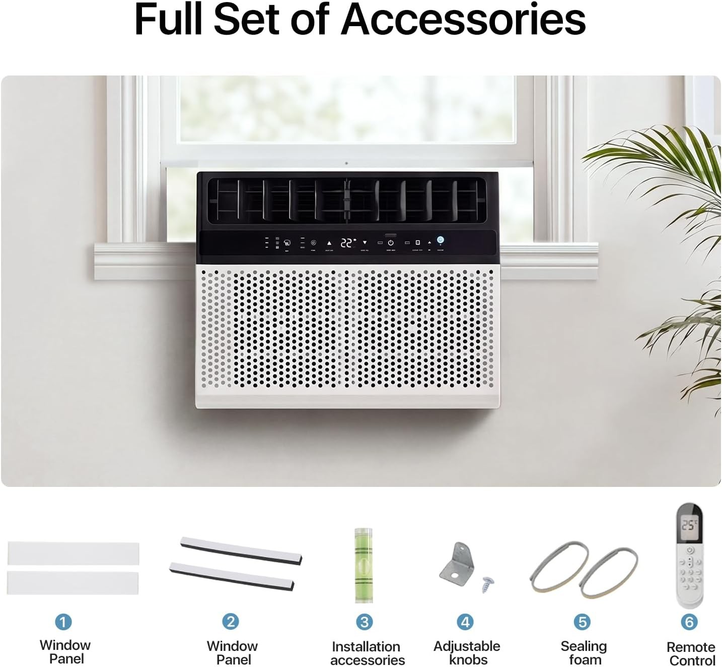 10000BTU /12000BTU U-shaped 6-in-1 Window Air Conditioner Cools up to 450 sq.ft