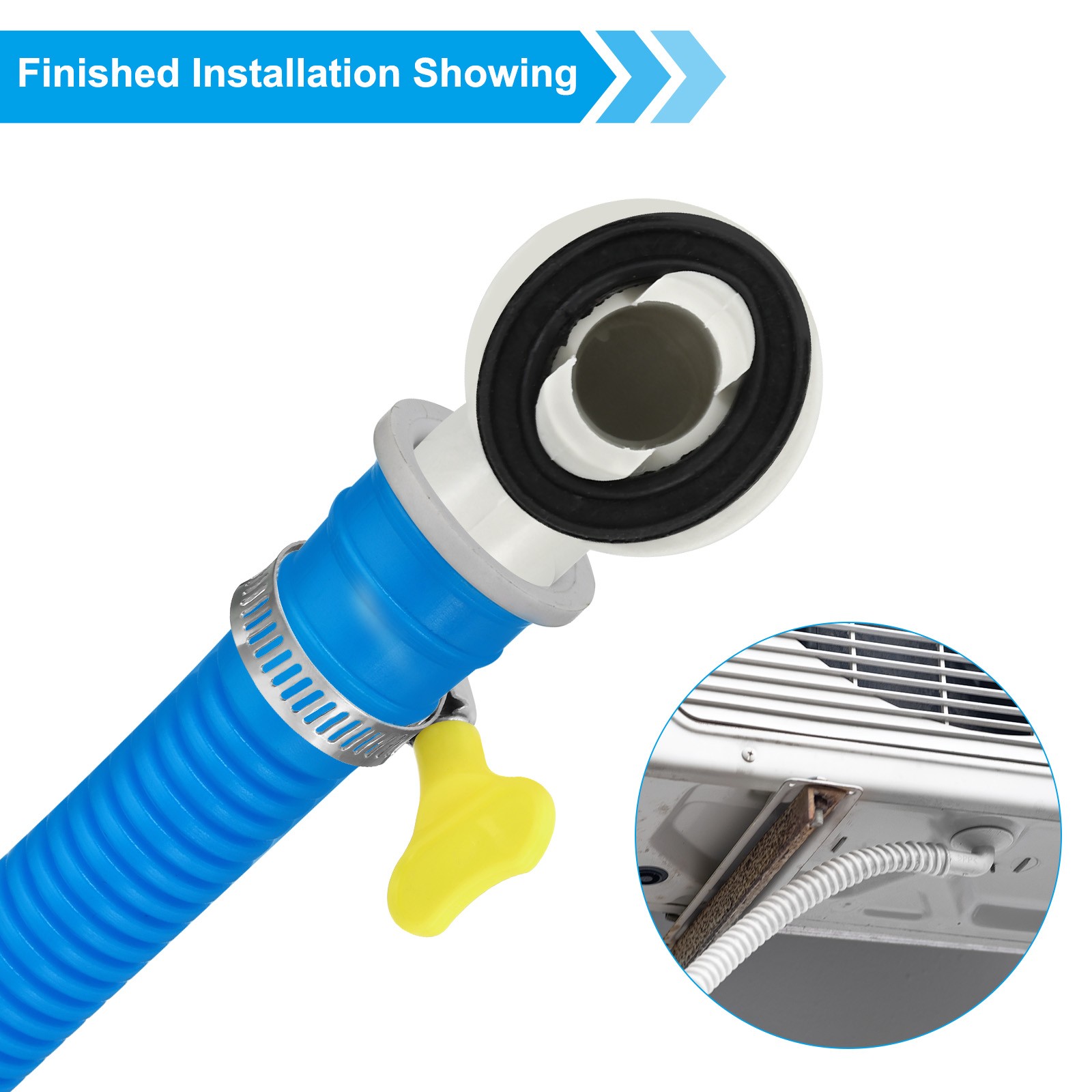 5ft Air Conditioner Drain Hose Kit, Universal Hose with Clamp, Blue
