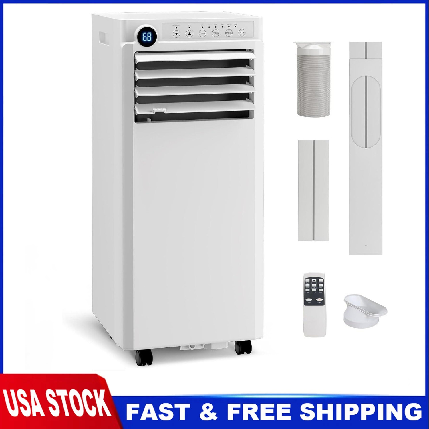 Portable Air Conditioner 10000 BTU / 8000 BTU AC Unit Cooling Dehumidifier & Fan