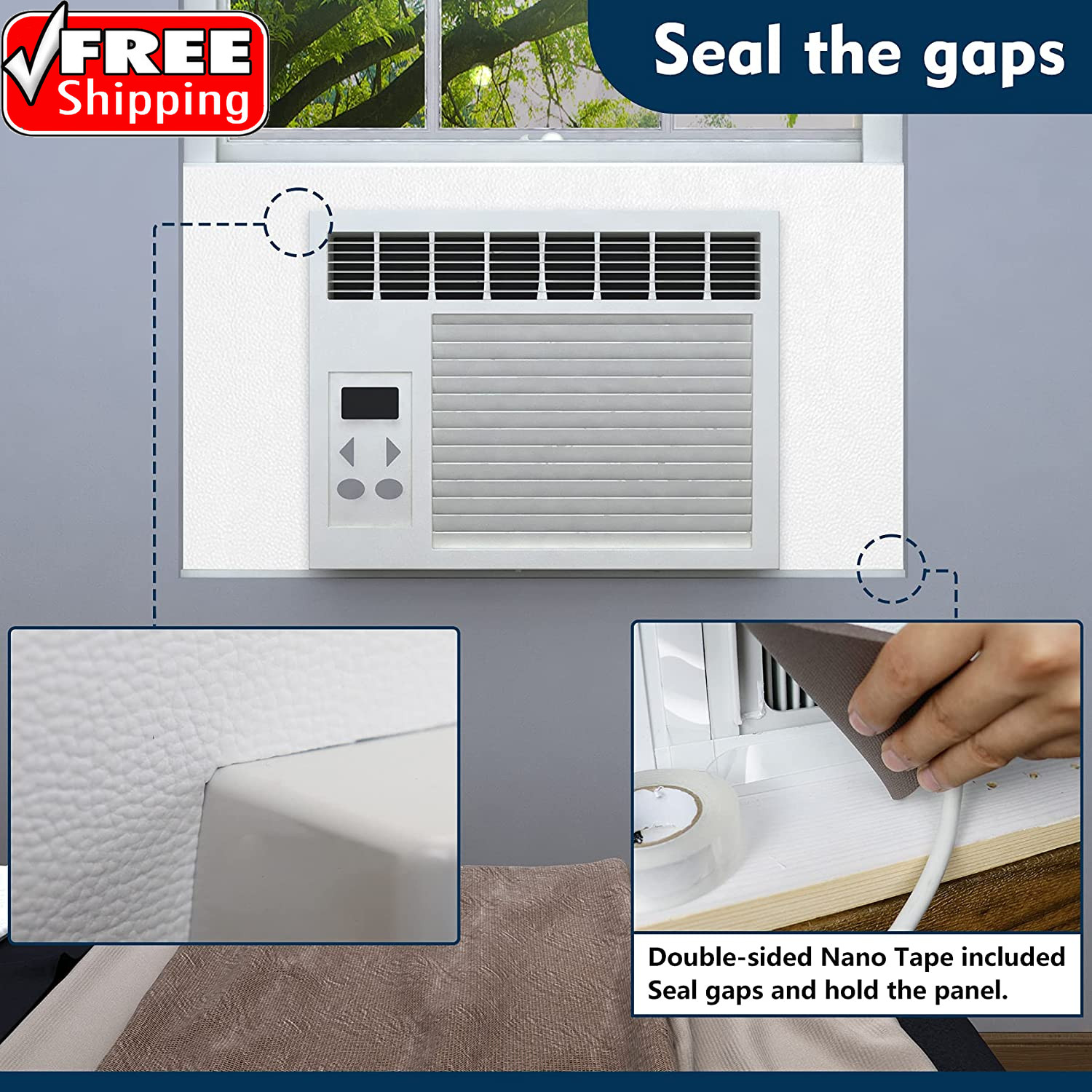 Window Air Conditioner Surround Foam Insulation Panels,Ac Side Insulating Sun Bl