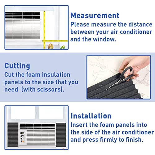 YoleShy Window Air Conditioner Side Panels Foam Panels for Window Air Black