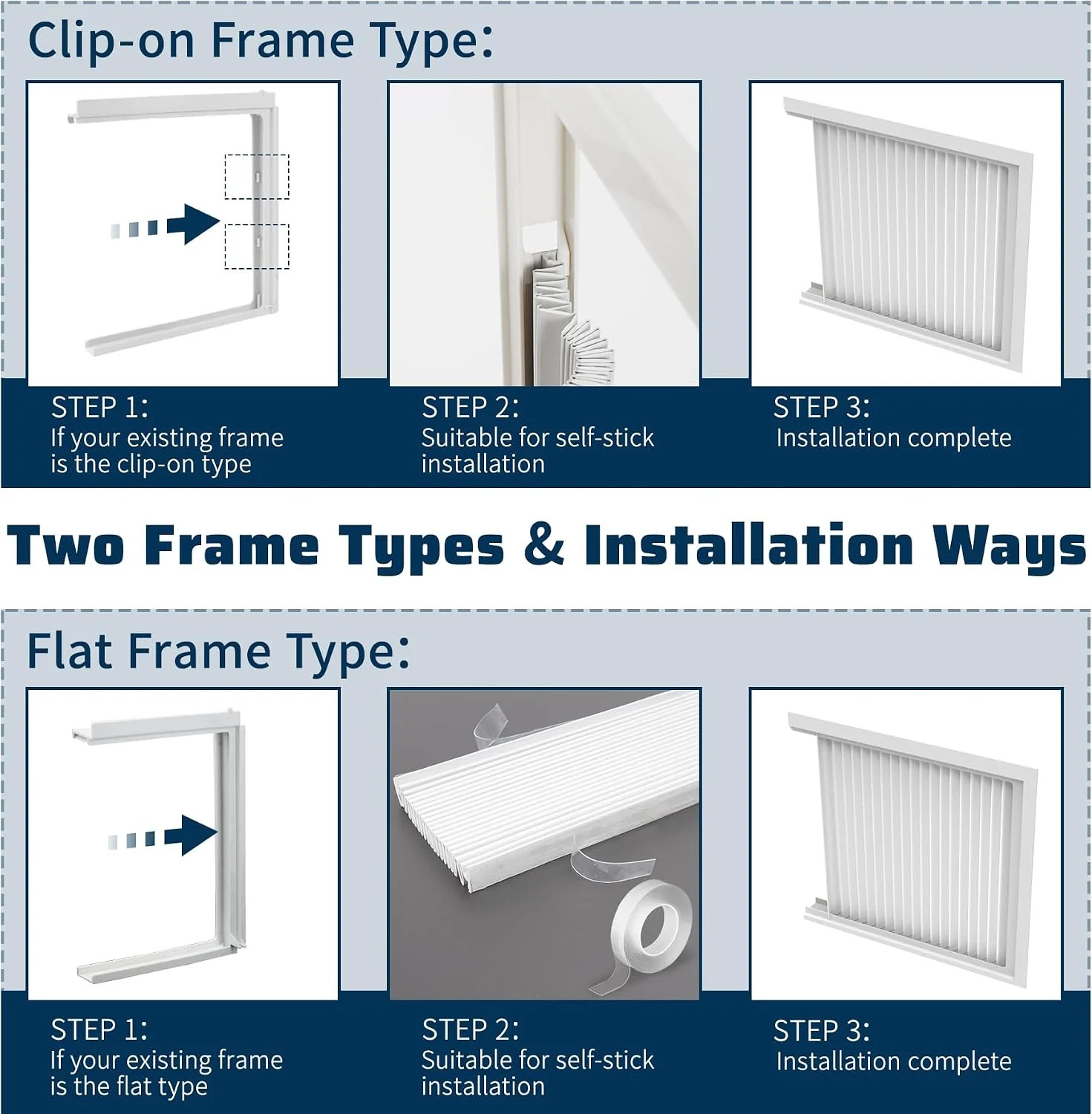 Adjustable Window Air Conditioner Side Panels and Frame Set,Extra Wide Window AC