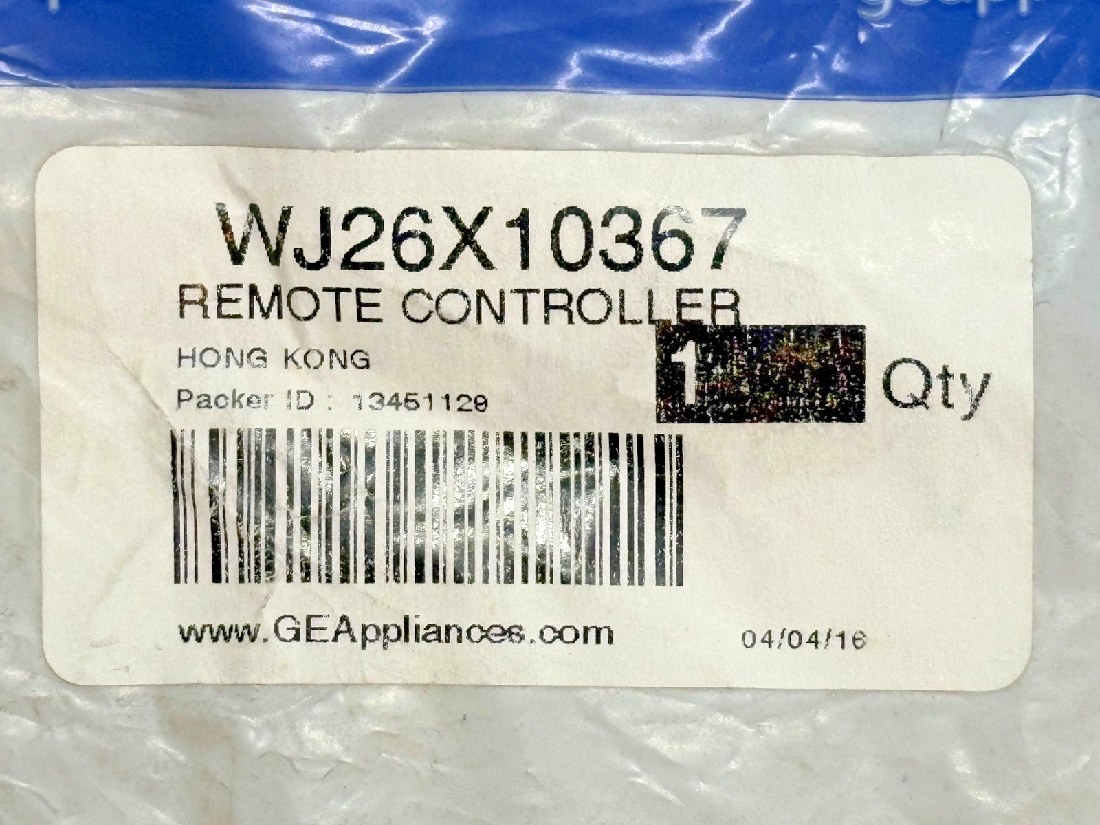 WJ26X10367 GE / GENERAL ELECTRIC ROOM AIR CONDITIONER REMOTE CONTROL – OEM – NEW