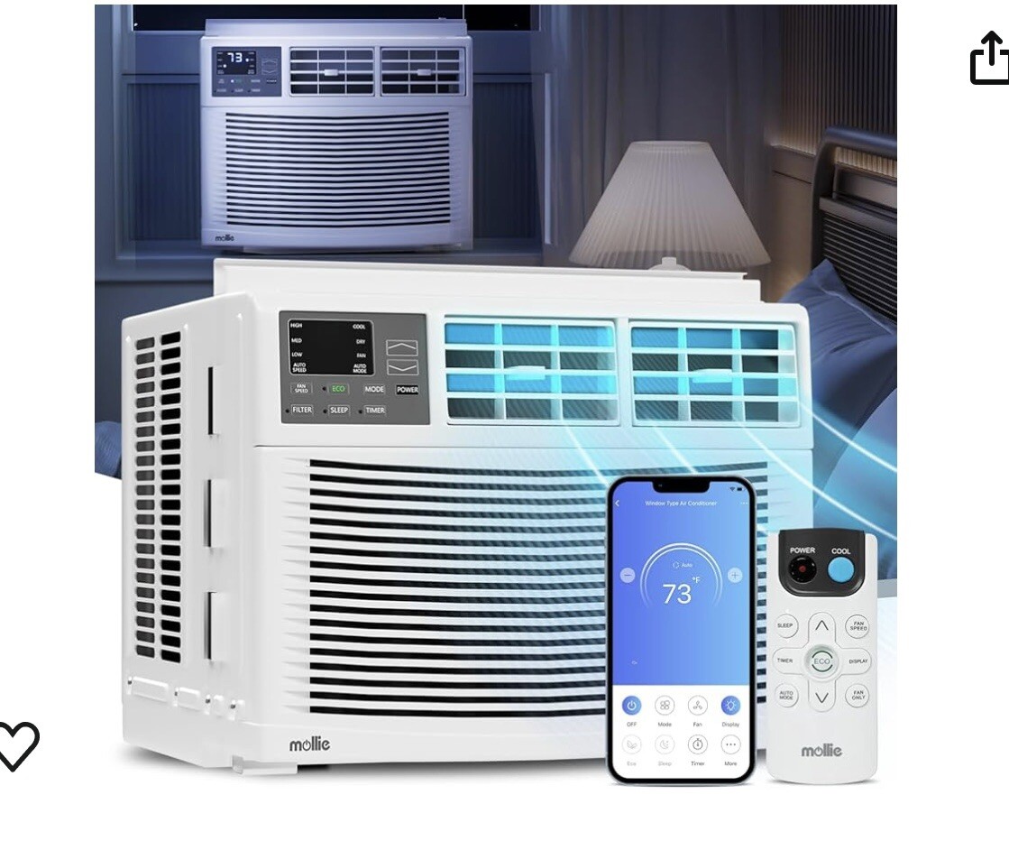 Mollie 12,000 BTU Smart Window Conditioner with wi-fi Connected, Window AC Unit
