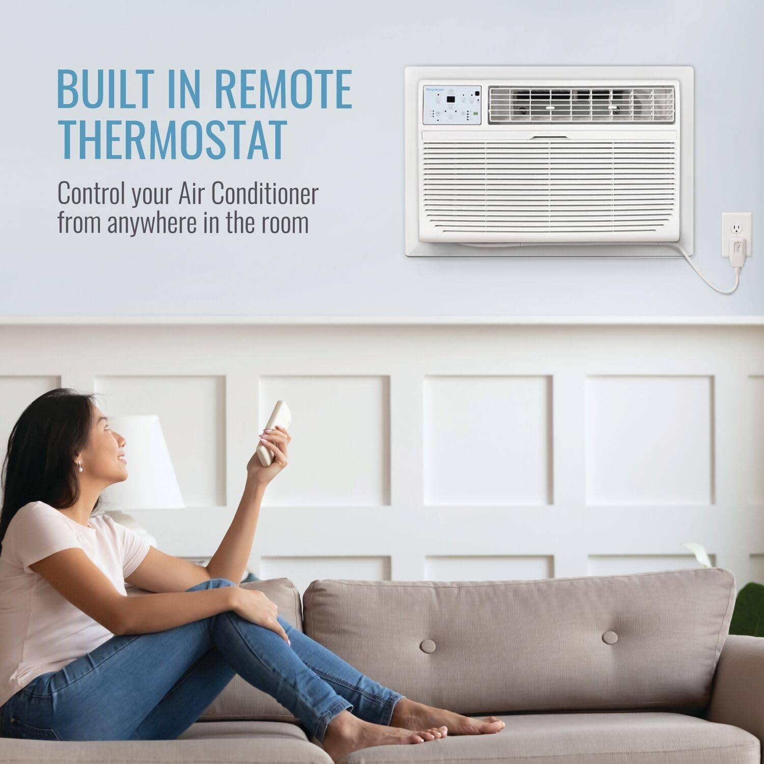 8,000 BTU Quiet Wall AC & Dehumidifier for Rooms up to 350 Sq.Ft.