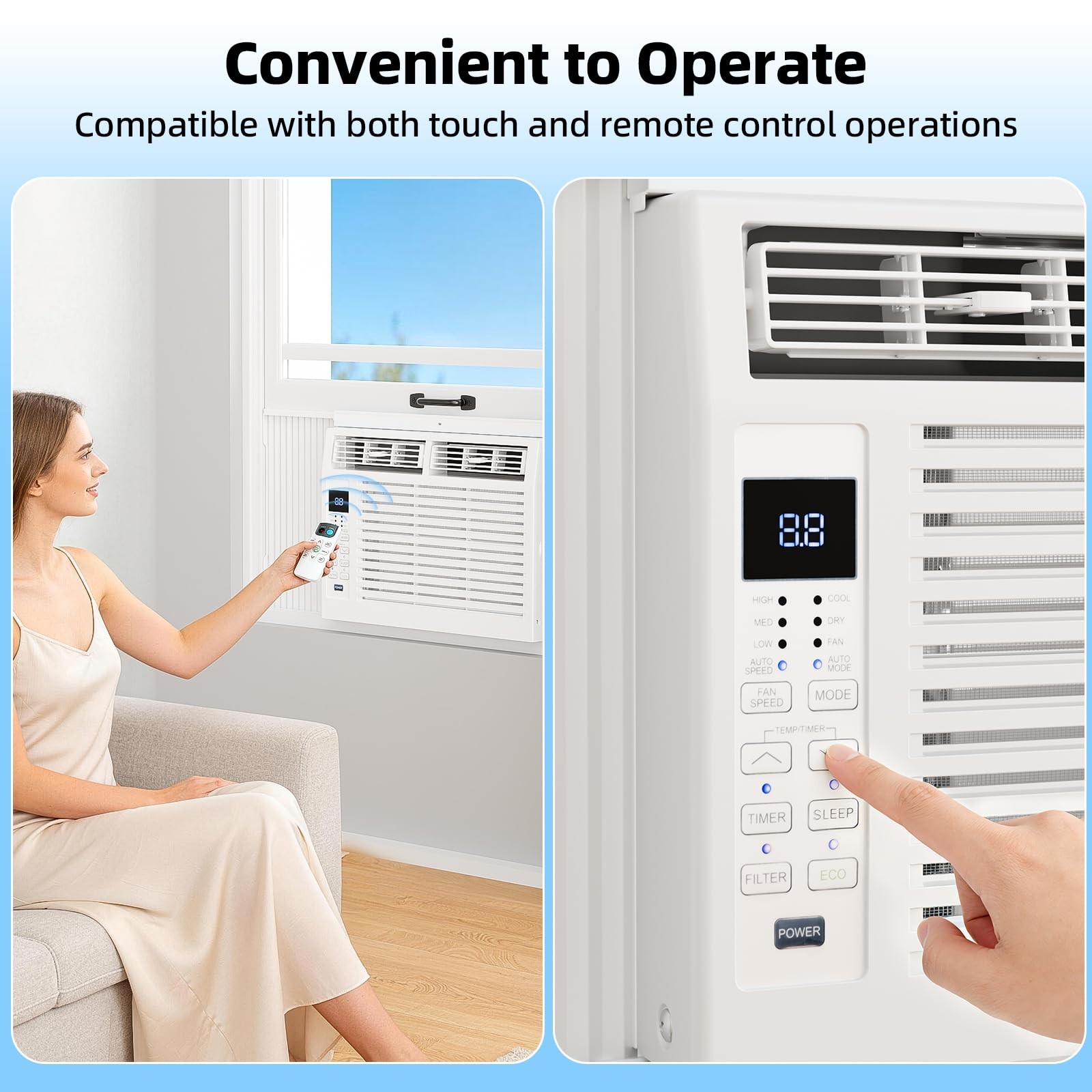 6,000 BTU Window Air Conditioner, Window AC Unit, Cools Rooms up to 250 Sq.Ft…
