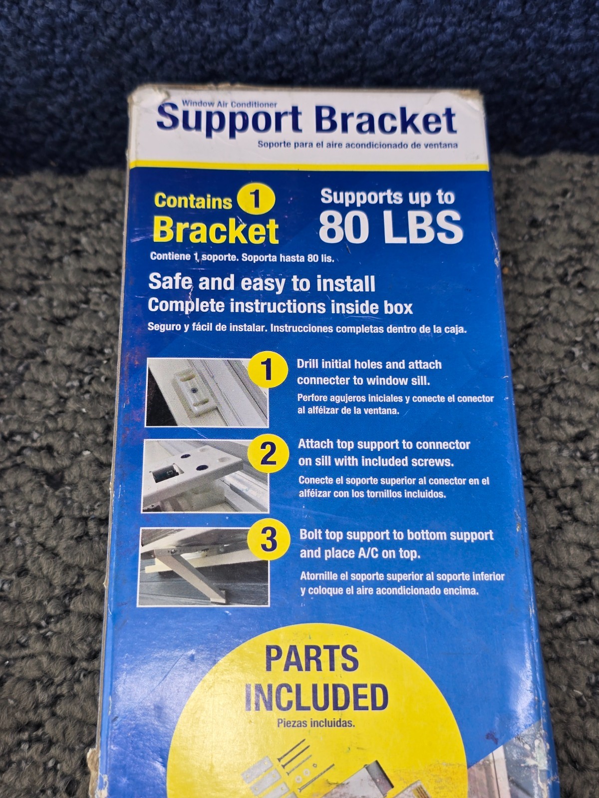 A/C-SAFE AC-080: Window Air Conditioner Support Bracket Up To 80 Lbs 5-10K BTU
