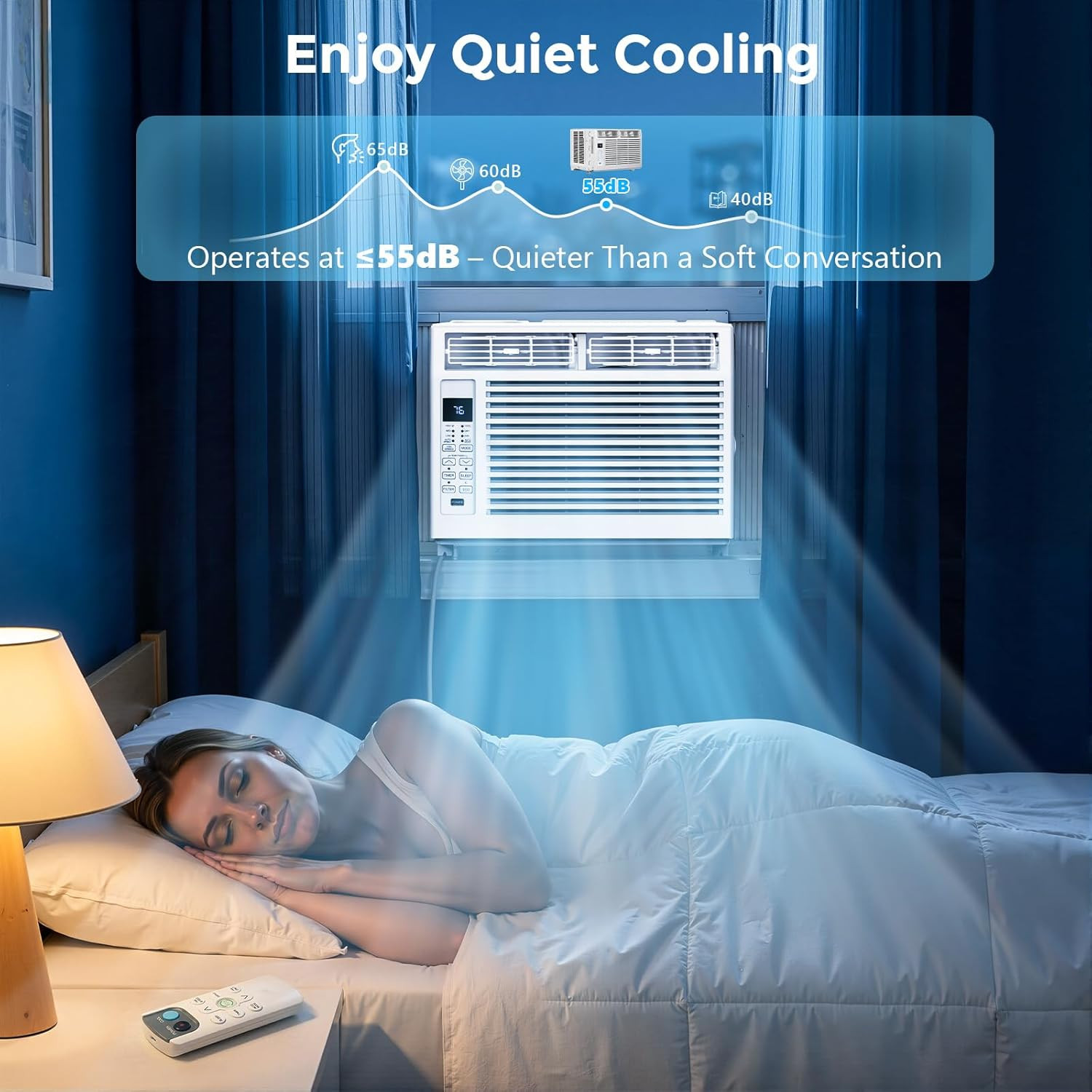 Window Air Conditioner 6,000 BTU, Window Type AC Unit with Cooling, Dry Mode, 4