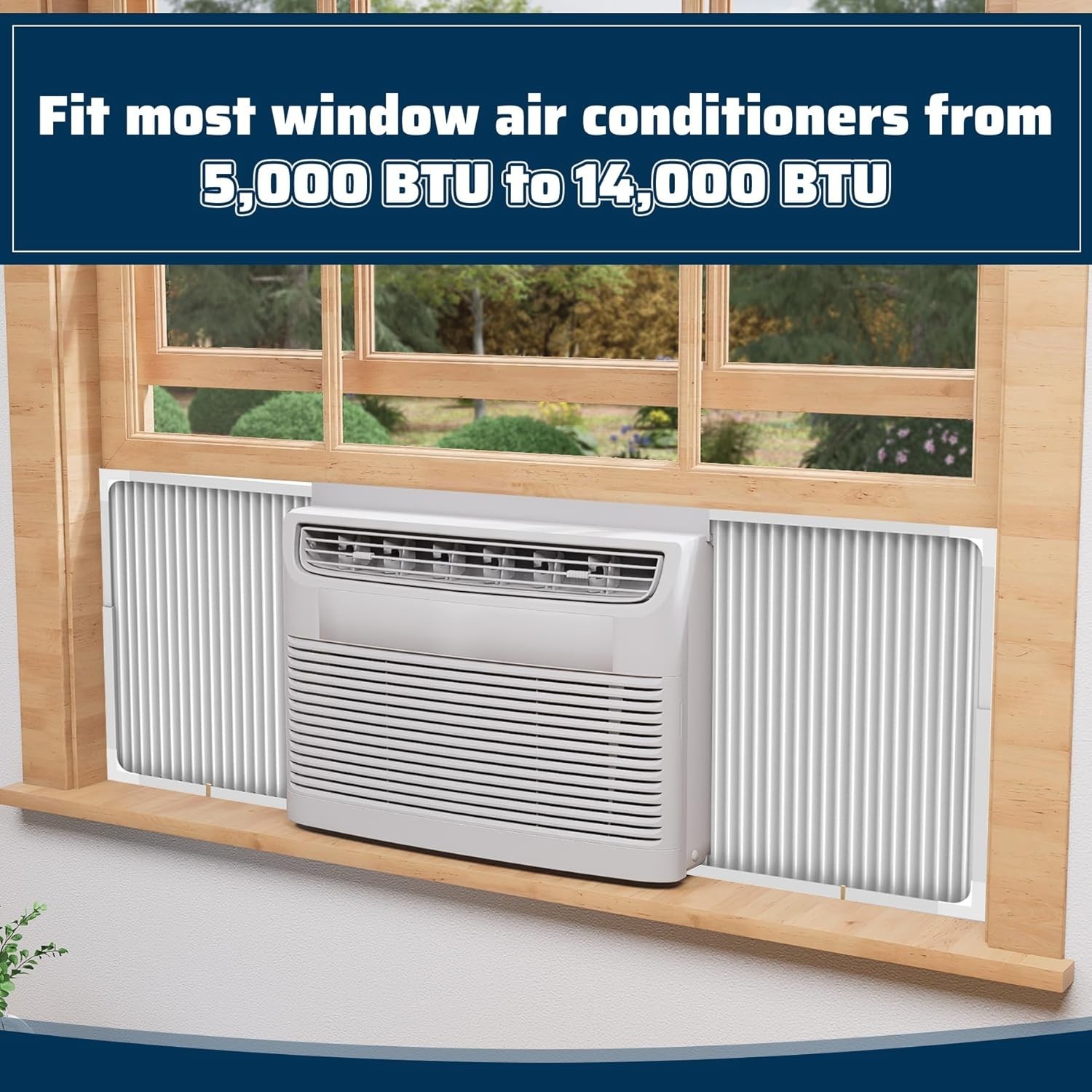 Adjustable Window Air Conditioner Side Panels with Frame Set,Extra Wide Window A