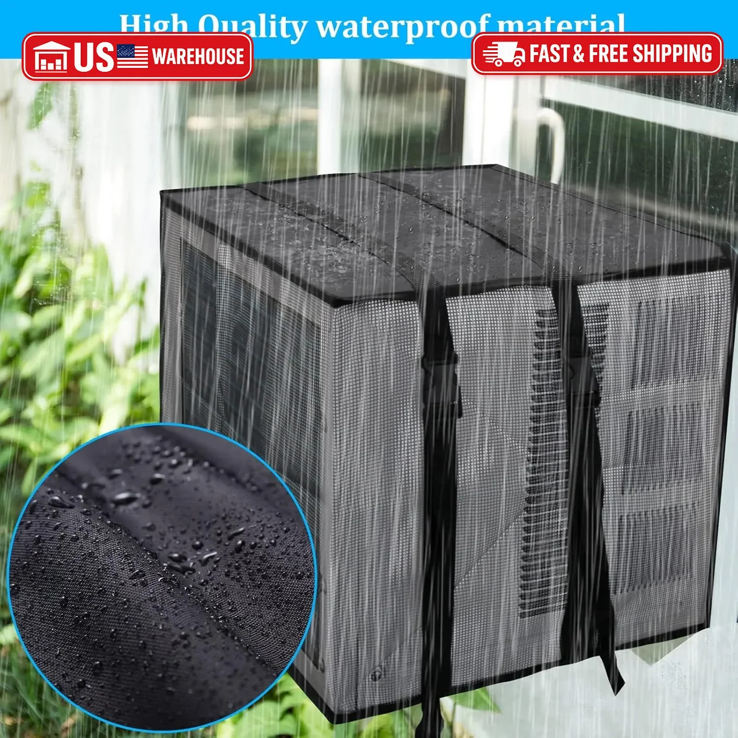 Luxiv Newest Design Mesh Window Air Conditioner Cover Outdoor, Support Window AC