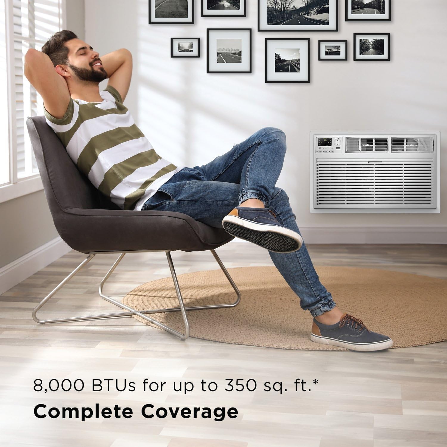 TCL 8,000 BTU Smart Through-The-Wall Air Conditioner, Alexa Google Assistant