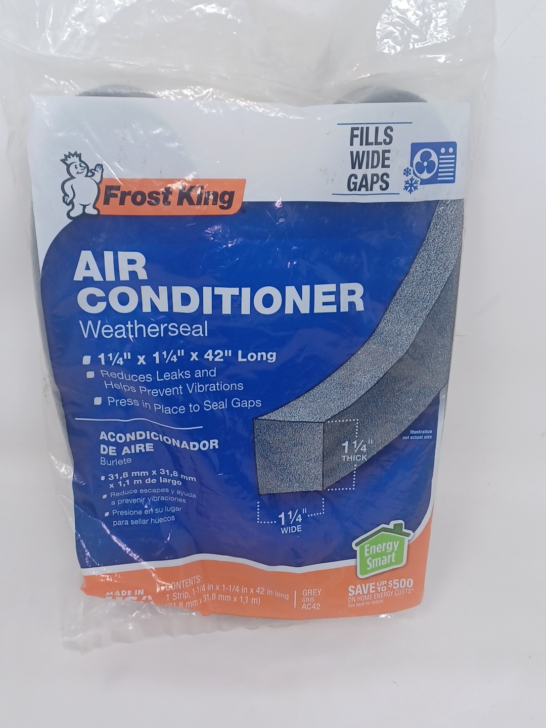 1 AC42H Air Conditioner Weatherseal Tape, 1-1/4 by 1-1/4 by 42-Inch,Black