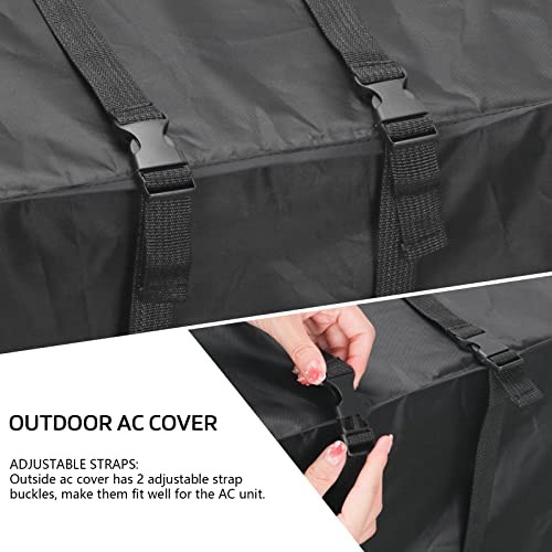 2 Pack Indoor Outdoor Window Air Conditioner Cover Adjustable Window AC Large