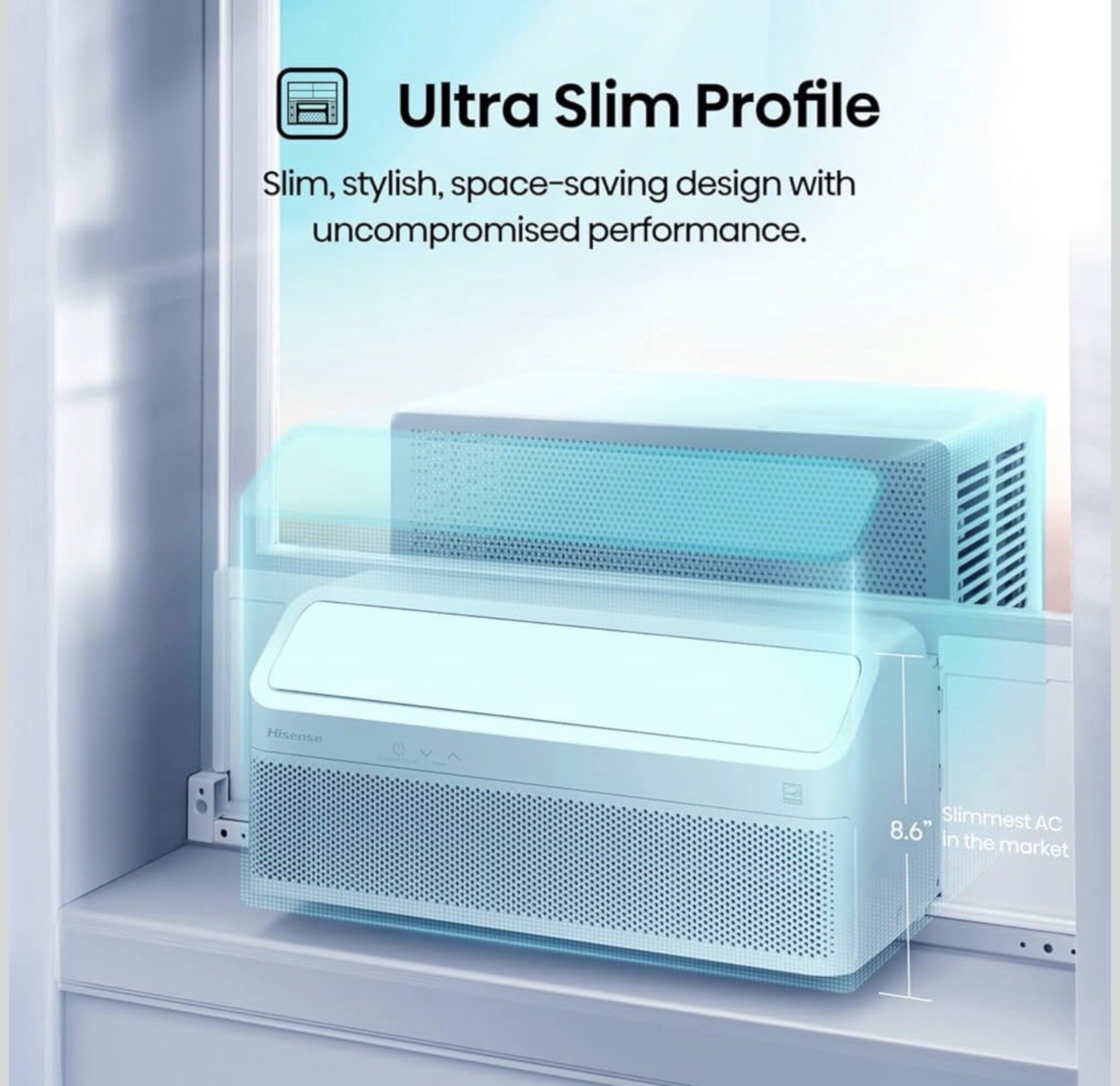 Hisense 10,000 BTU Window Air Conditioner WiFi App Remote Inverter White