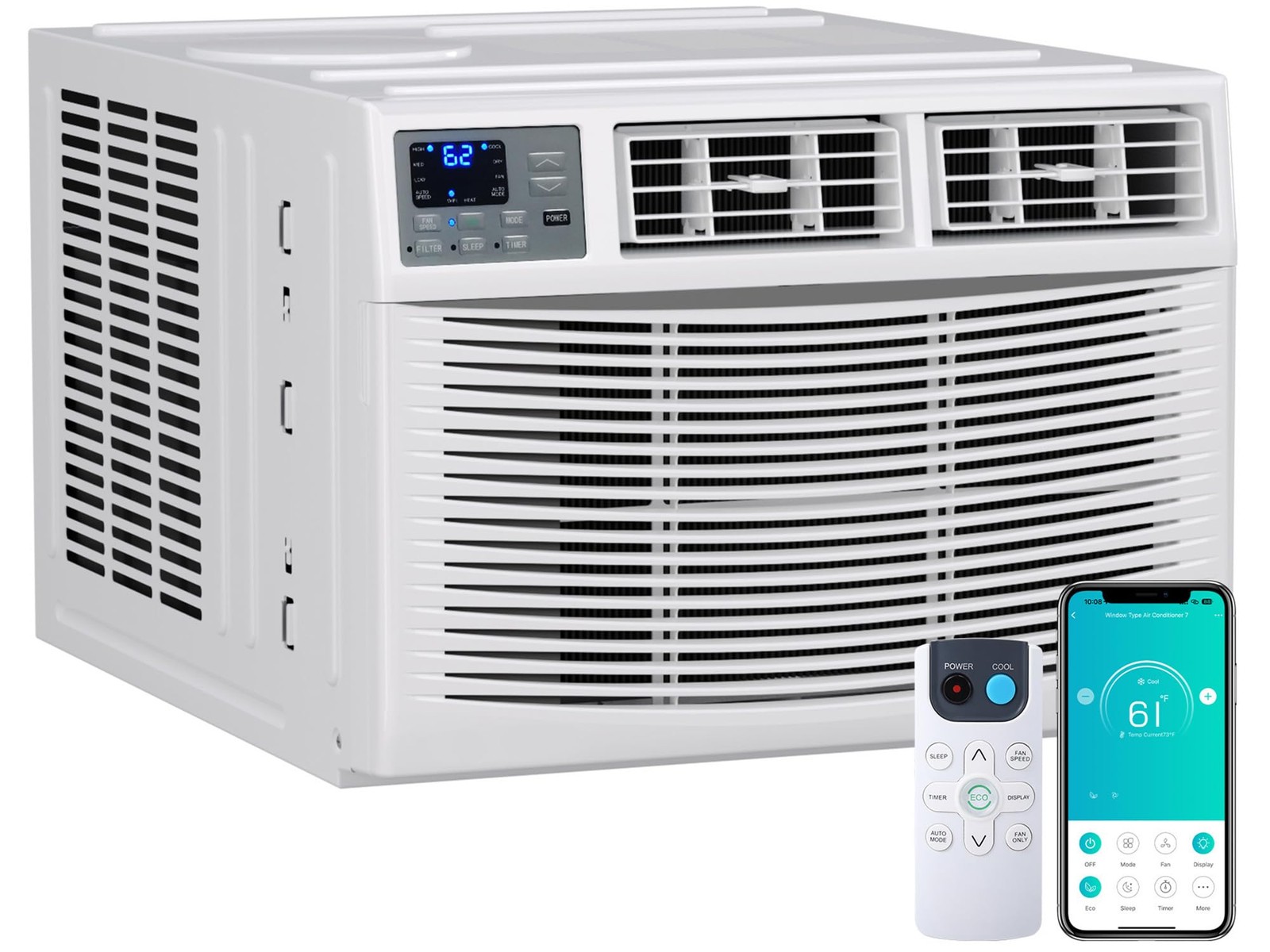 23200 BTU Window Air Conditioner cool&Heater with WiFi & Voice Control 4 Modes
