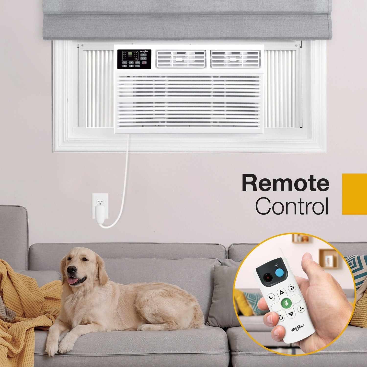 Whirlpool 18,000 BTU 230V Window AC w/Supplemental Heat Rooms up to 1000 Sq Ft
