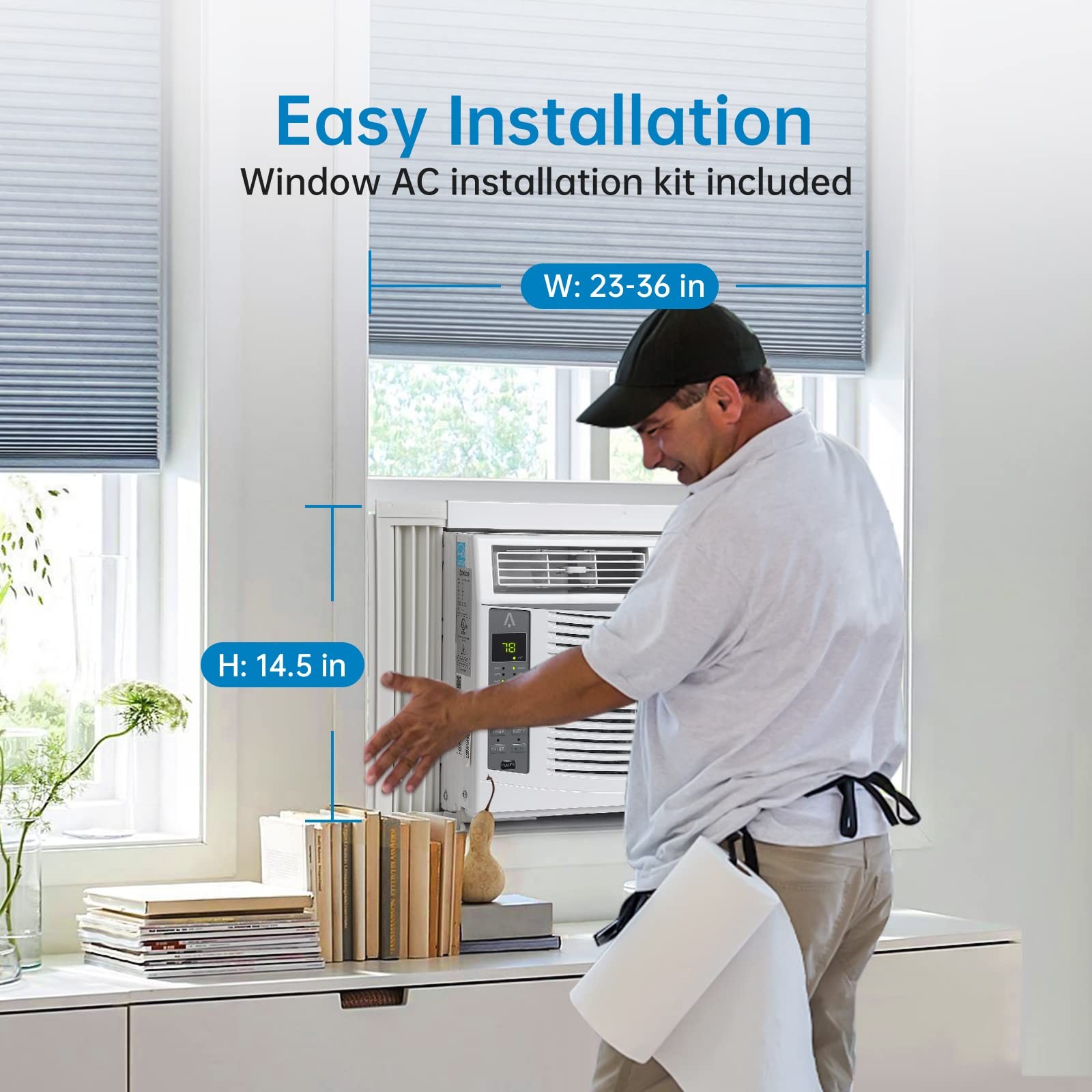 6000 BTU Window Air Conditioner AC Unit w/ Remote App Control up to 250 Sq. Ft.