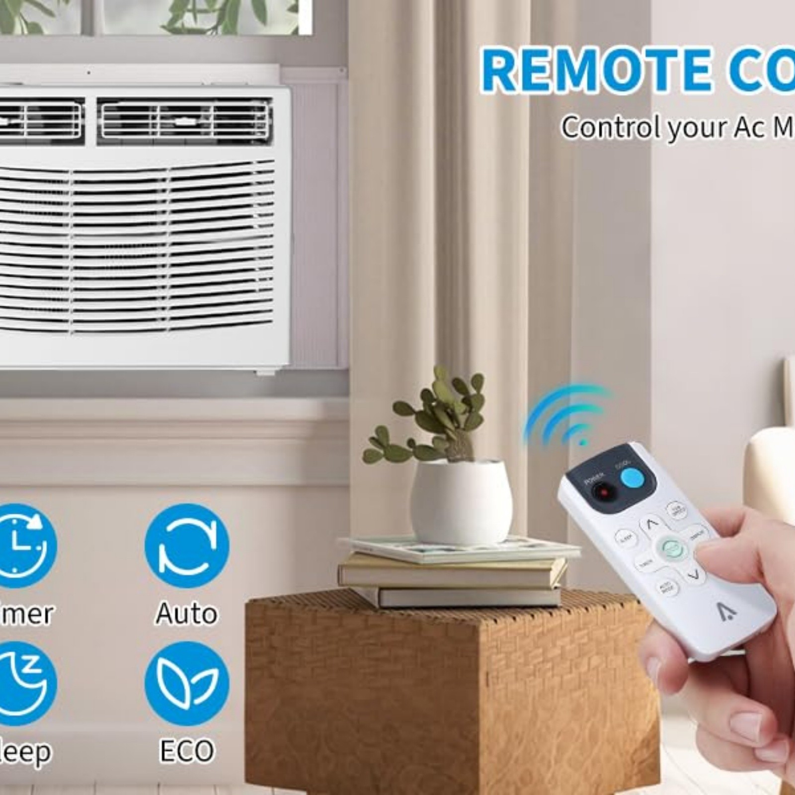 ✅6000 BTU Window Air Conditioner with WiFi Energy Efficient/Remote/Application