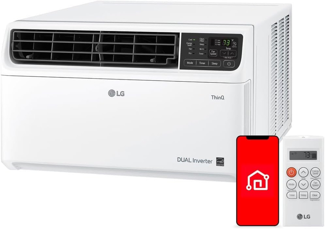LG 14,000 BTU DUAL Inverter Smart Window Air Conditioner, 115V, Cools 800 Sq. Ft