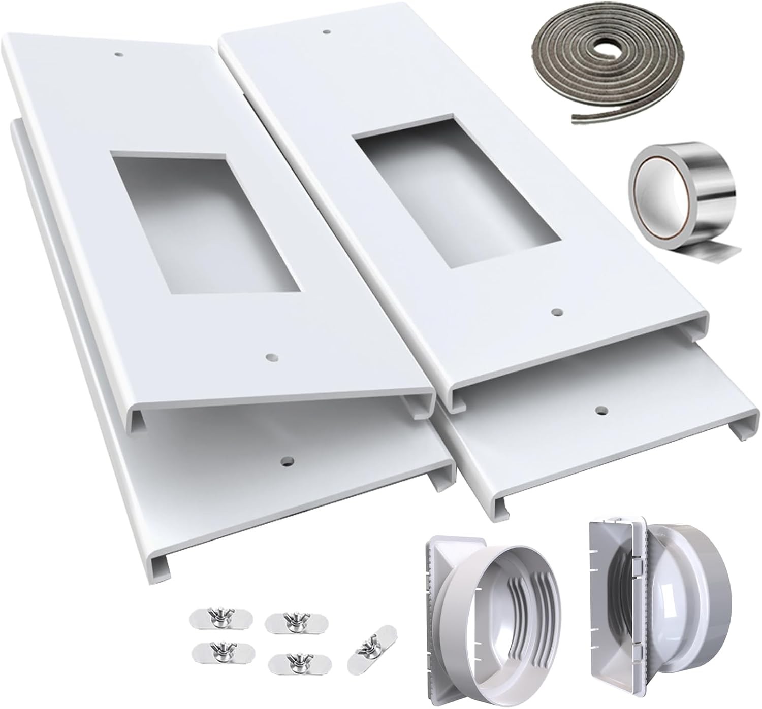 Dual Hose Portable Air Conditioner Window Vent Kit 26 62″ Adjustable with 2