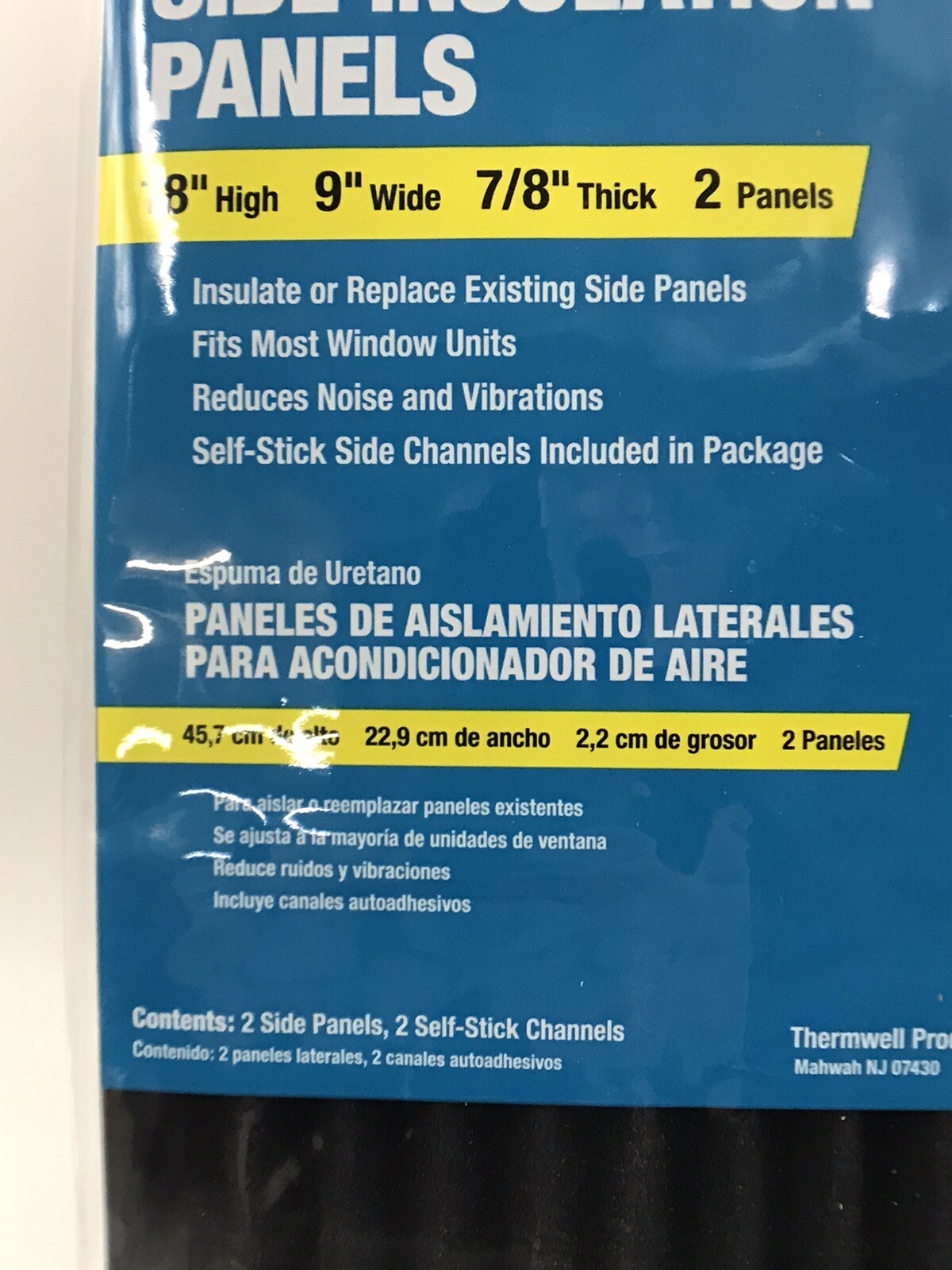 Window AC Foam Side Panel Kit 9x18x7/8 6-Pack Insulation Panels New AC14H