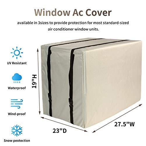 Window Air Conditioner Cover L 27″ W x 23″ D x 18″ H 27″W x 23″D x 18″H Beige
