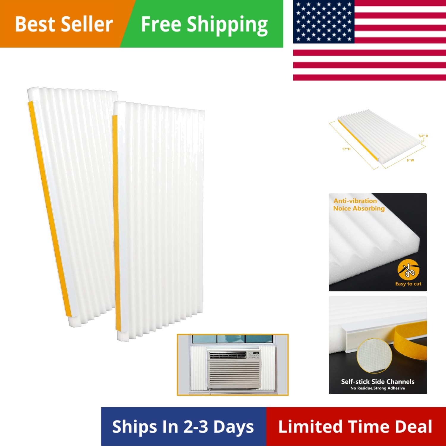 Window Air Conditioner Foam Insulation Panels, AC Side Insulating Panel Kit, …