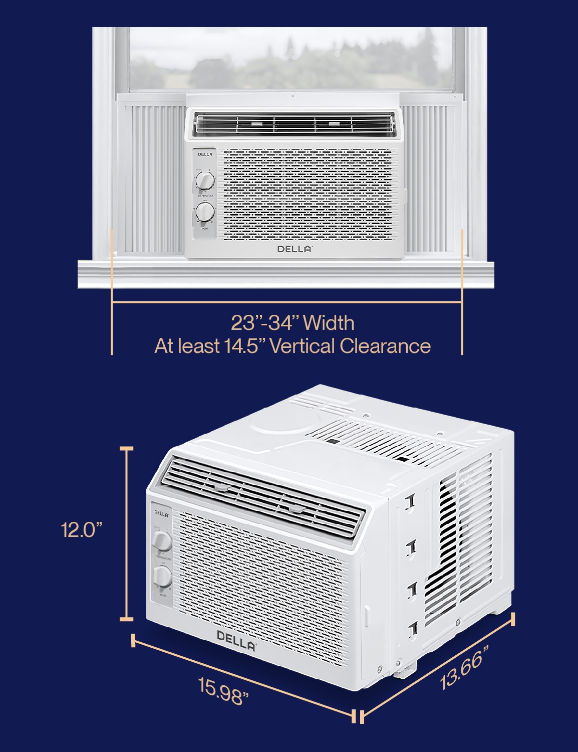 5000 BTU 115V/60Hz Energy Saving Window AC, Cools Up to 150 Sq. Ft.