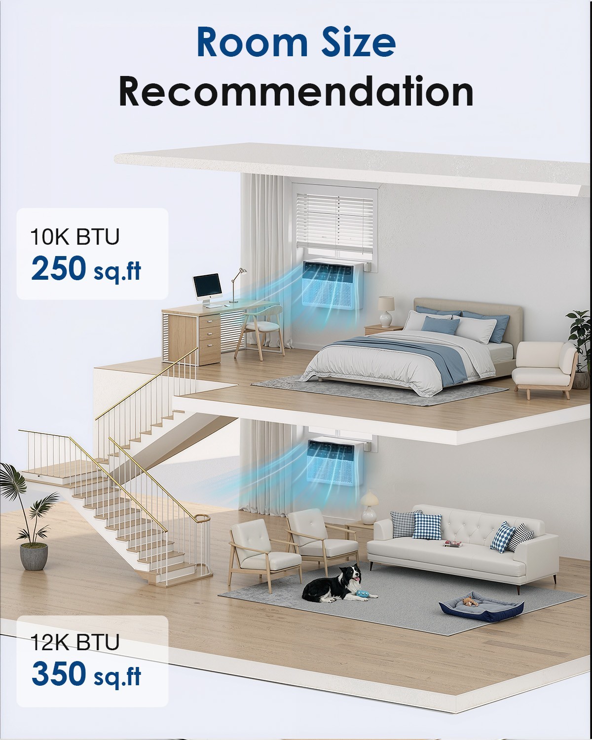 12000 BTU Window Air Conditioner, Energy-Saving Window AC Unit, U-Shaped AC Unit
