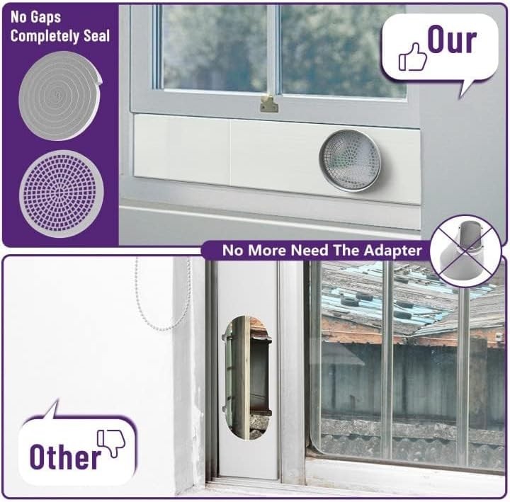 Adjustable AC Window Seal Kit for Sliding Windows – Fits 5.9” Exhaust Hose