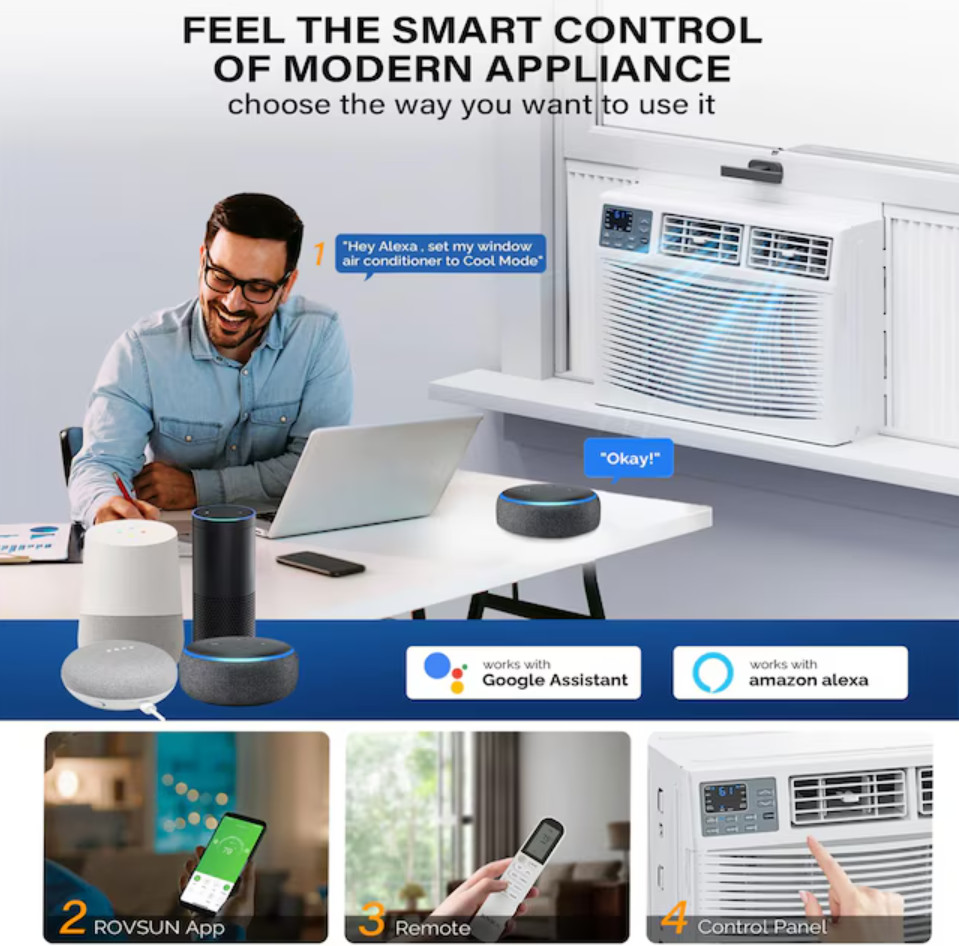ROVSUN 18000 BTU Window AC Heat Combo 1000 Sq Ft Smart WiFi NEW Sealed Deal