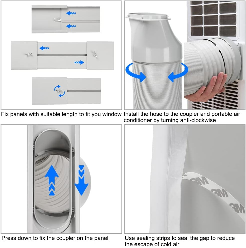 Portable Air Conditioner Window Door Kit 5.9″ Anti Exhaust Hose Fits LG A/C NEW