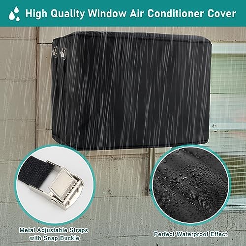 Winter Window Air Conditioner Cover Waterproof for Outside 21Wx16Dx15H Black