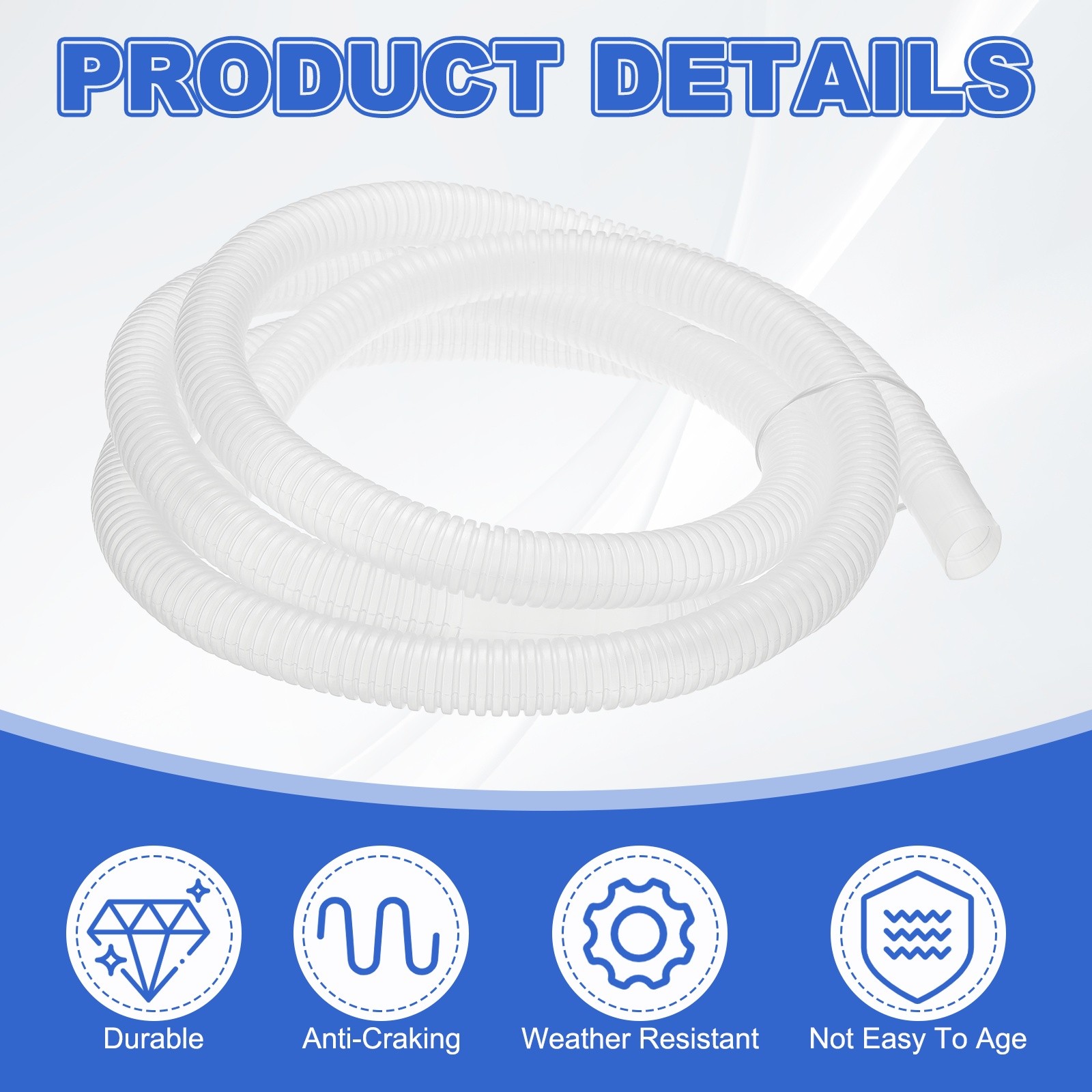 6.5Ft Air Conditioner Drain Hose Universal Mini Split AC Drain Hose Clear