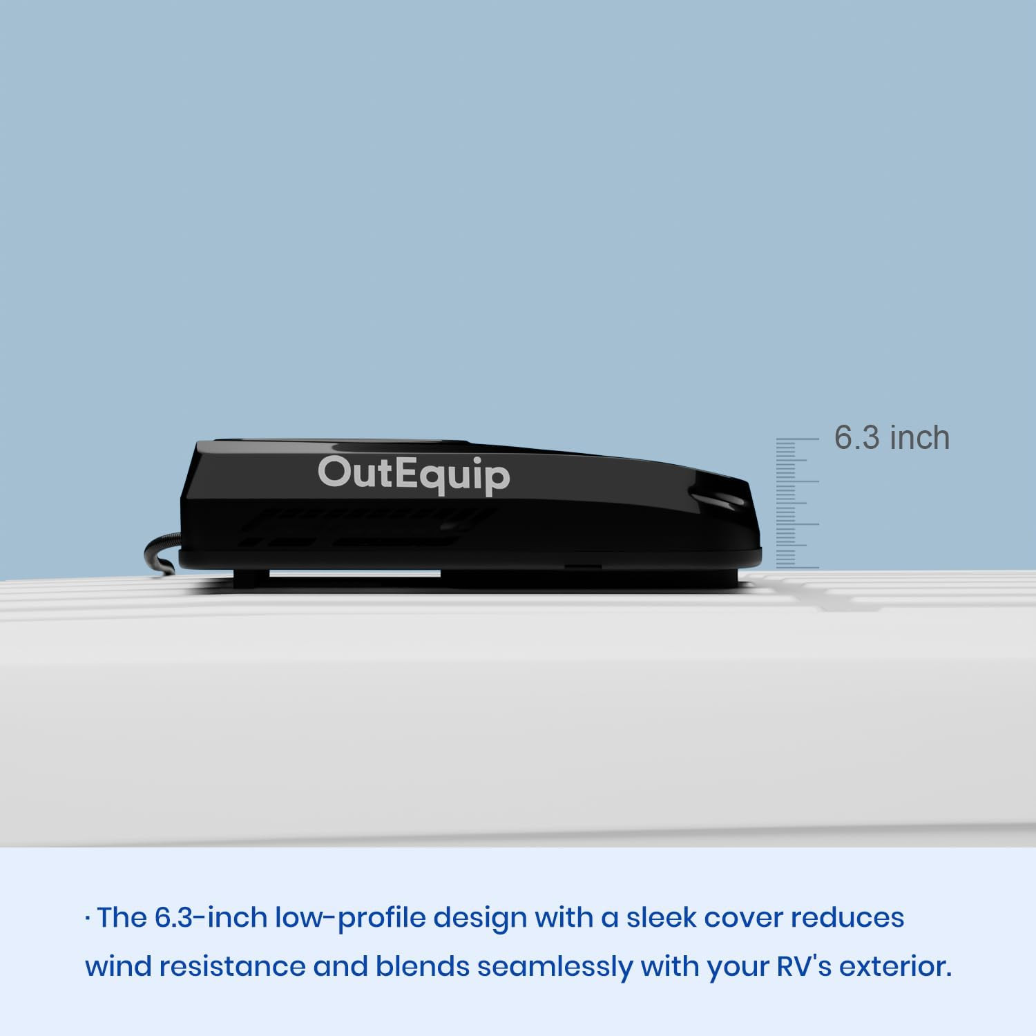 12V RV Rooftop Air Conditioner with Heater, 10,000 BTU Low Profile DC AC Unit –