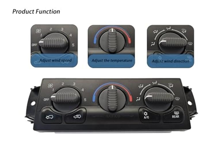 Front A/C Heater Climate Control Module Panel with Rear Window Defogger 599-218