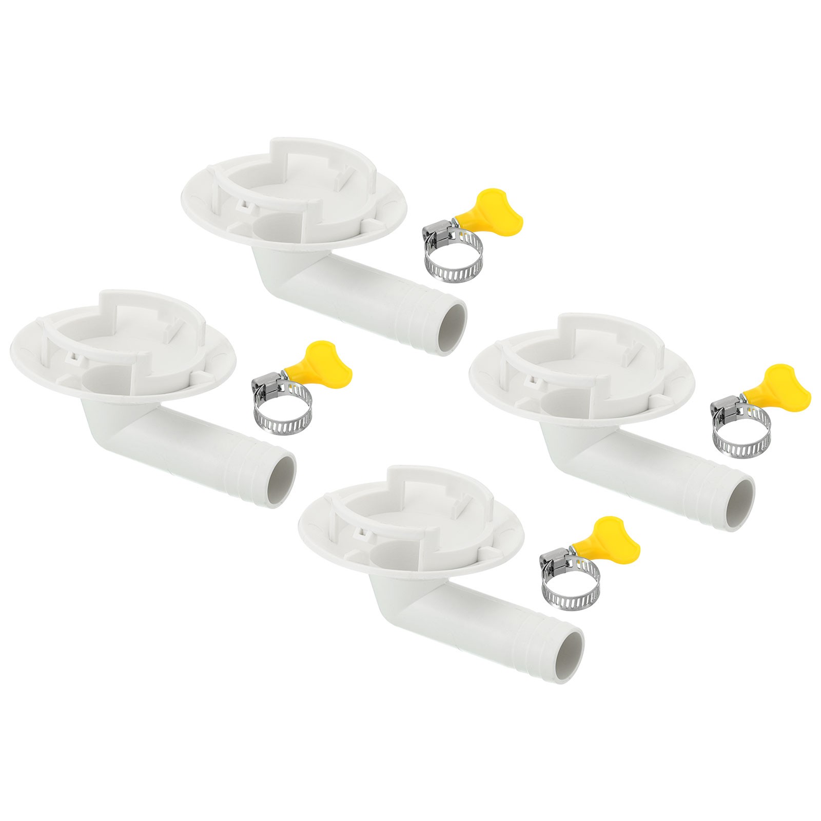 4 Pack 42mm Air Conditioner Drain Hose Connector with Clamp White Style 1