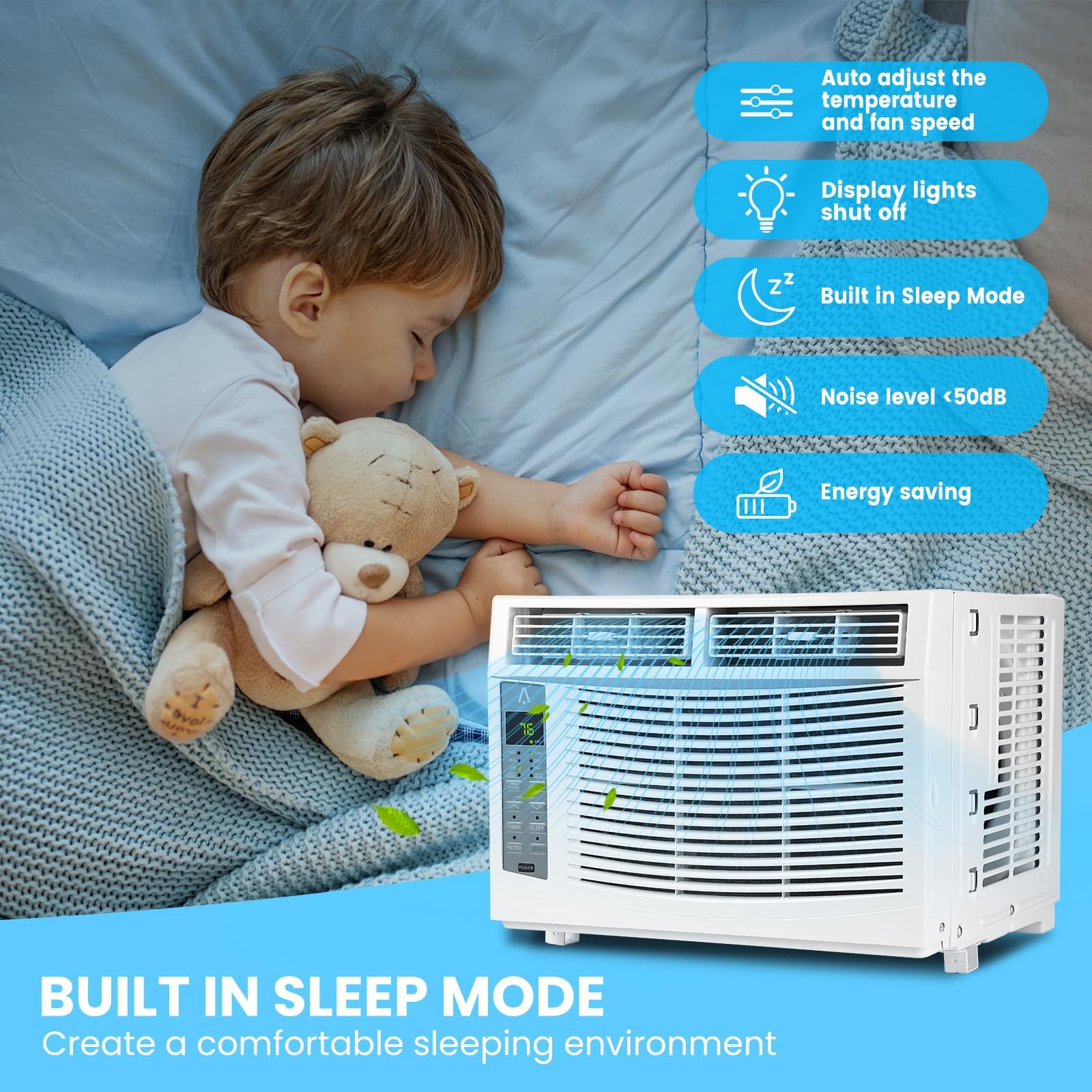 6000 BTU Window Air Conditioner AC Unit w/ Remote App Control up to 250 Sq. Ft.