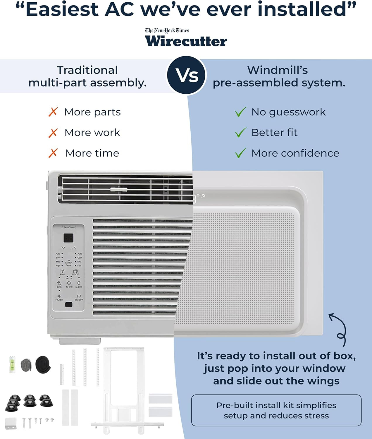 Window Air Conditioner – Quiet & Smart, Easy Install, Voice-Enabled, Remote & Ap