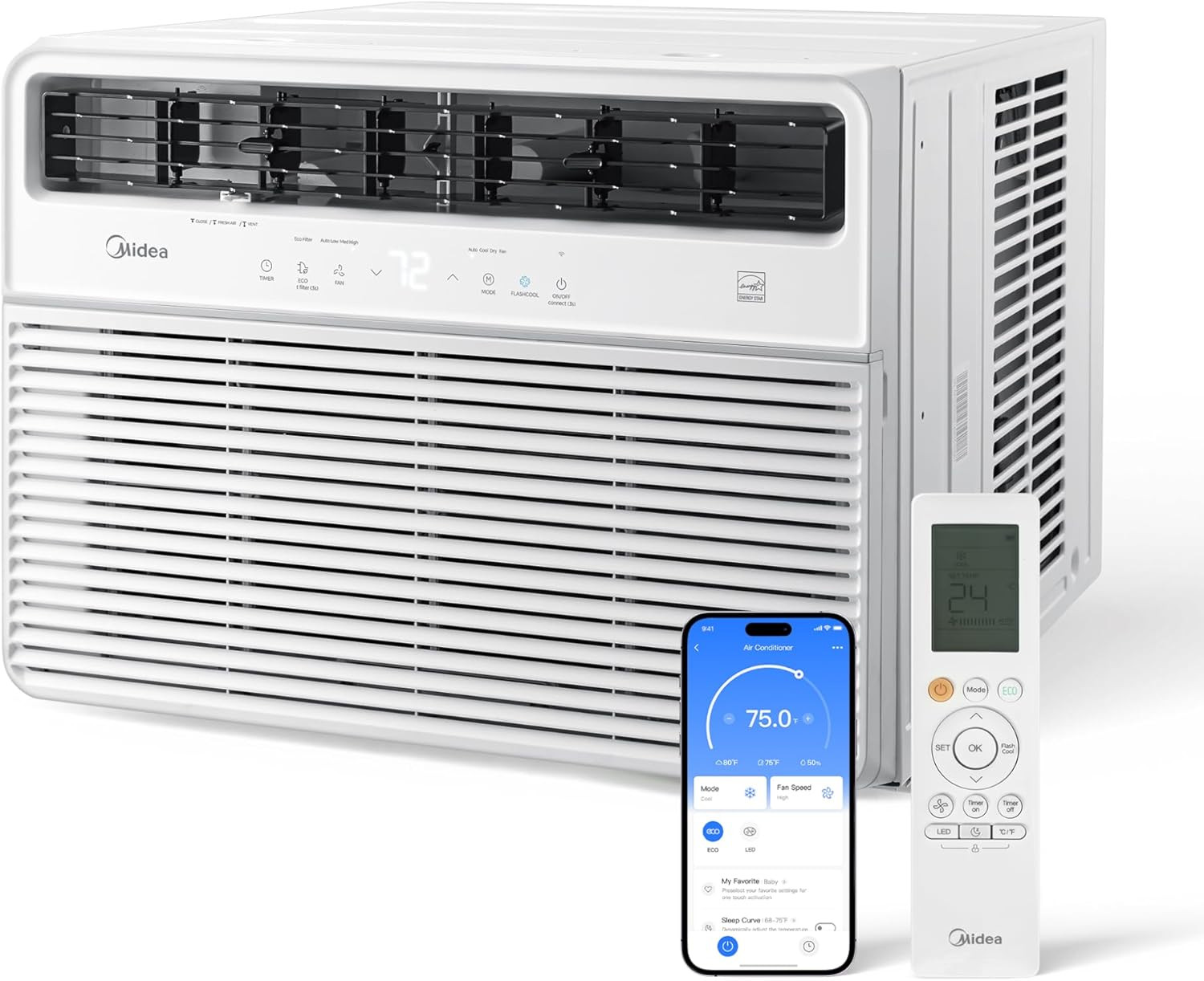 7,800 BTU Smart Inverter Air Conditioner Window Unit– Cools up to 340 Sq. Ft., E