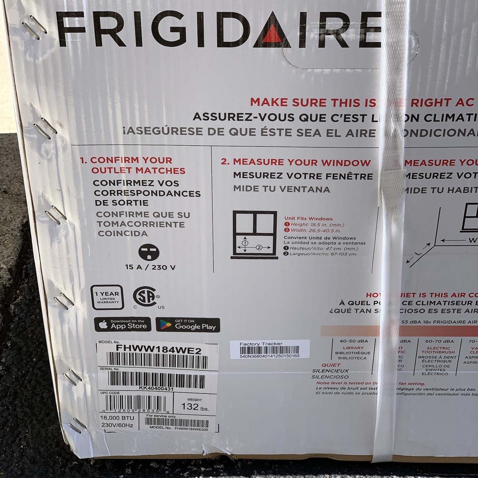 Frigidaire 18,000 DOE BTU 230VOLT Window Air Conditioner with Remote and Wi-Fi