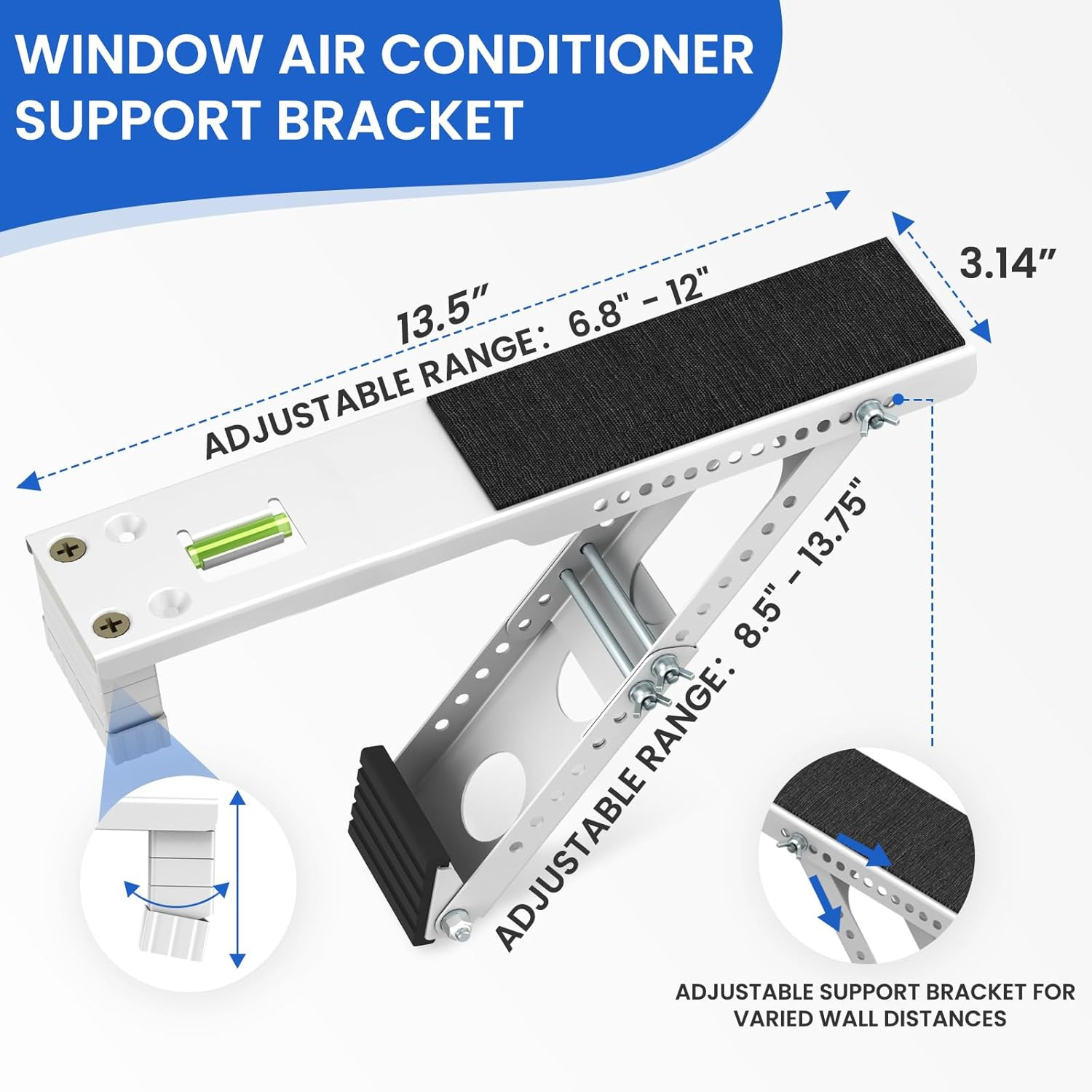 Window Air Conditioner Support Bracket: Heavy Duty Window AC Bracket with Anti-S