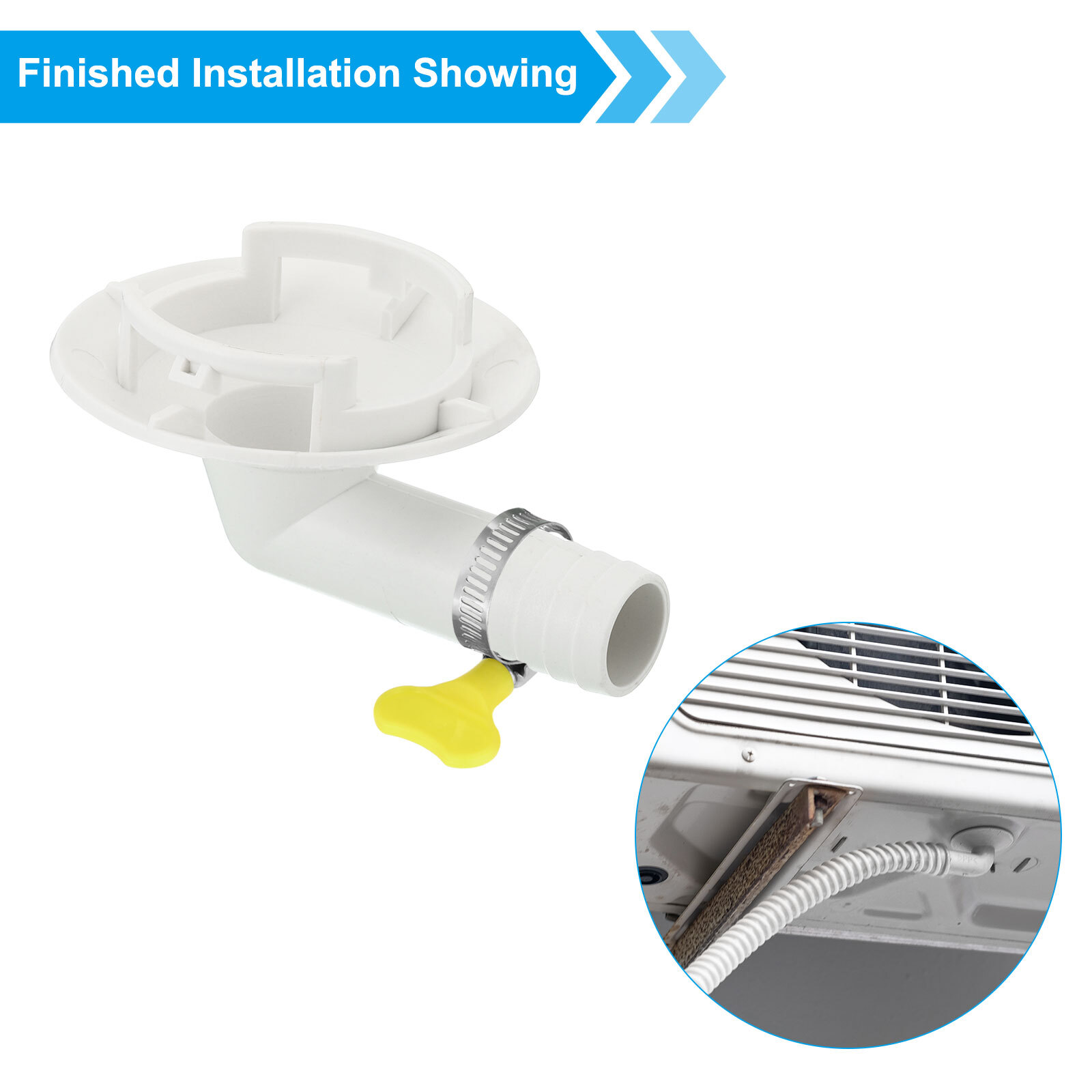 4pcs 42mm Air Conditioner Drain Hose Connector with Clamp, White Style 1