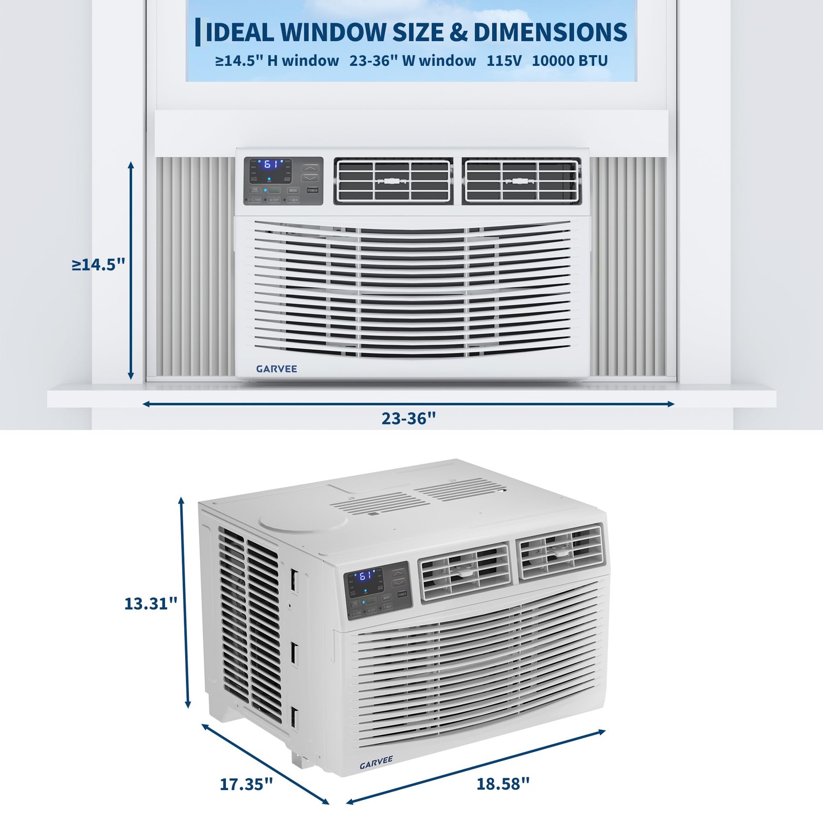 10,000 BTU Window Air Conditioner Quiet AC Unit Air Cooler/Humidifier/Fast Cool