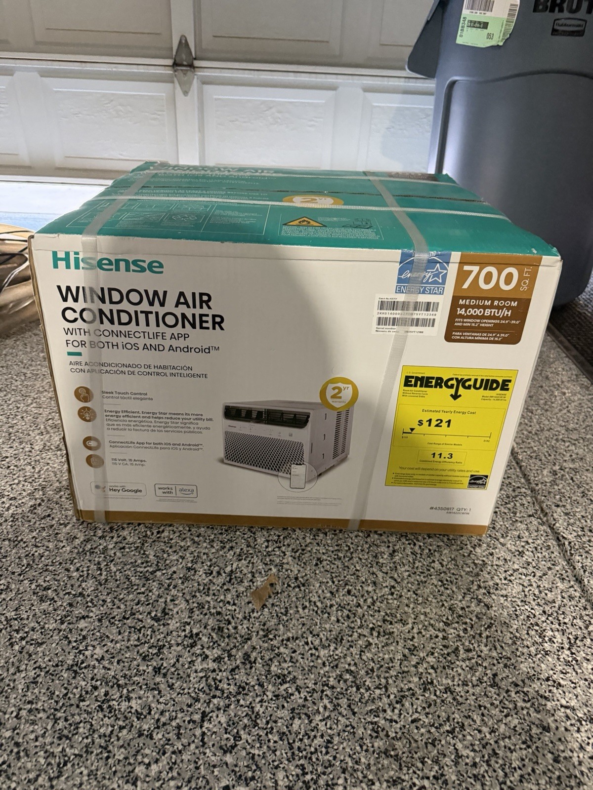Hisense 14,000 BTU Window Air Conditioner, 700 Sq Ft, ConnectLife App, Wi-Fi