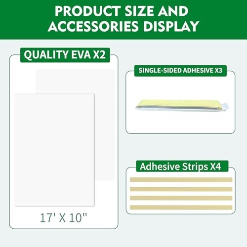 Window AC Side Insulated Foam Panels 2 Pack 17×10 Inch EVA Sealing Strip For